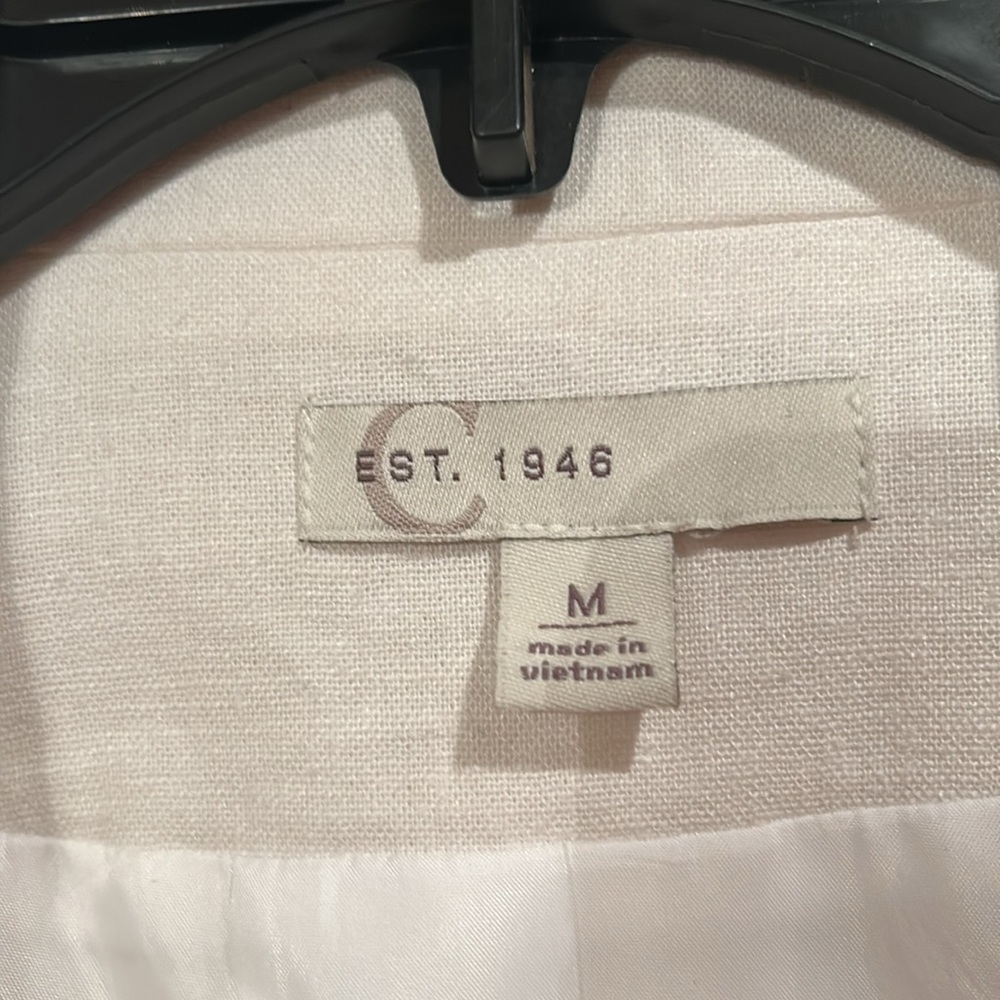 EST. 1946 - Med - Women's White Linen Blend Blazer - Picture 2 of 5